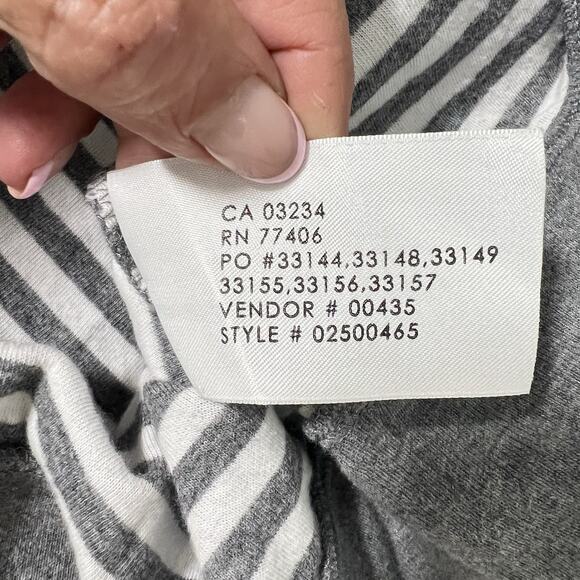 Club Monaco Cardigan Sweater Womens XL Gray Cotton Striped Lining Academia Y2K - Picture 7 of 12